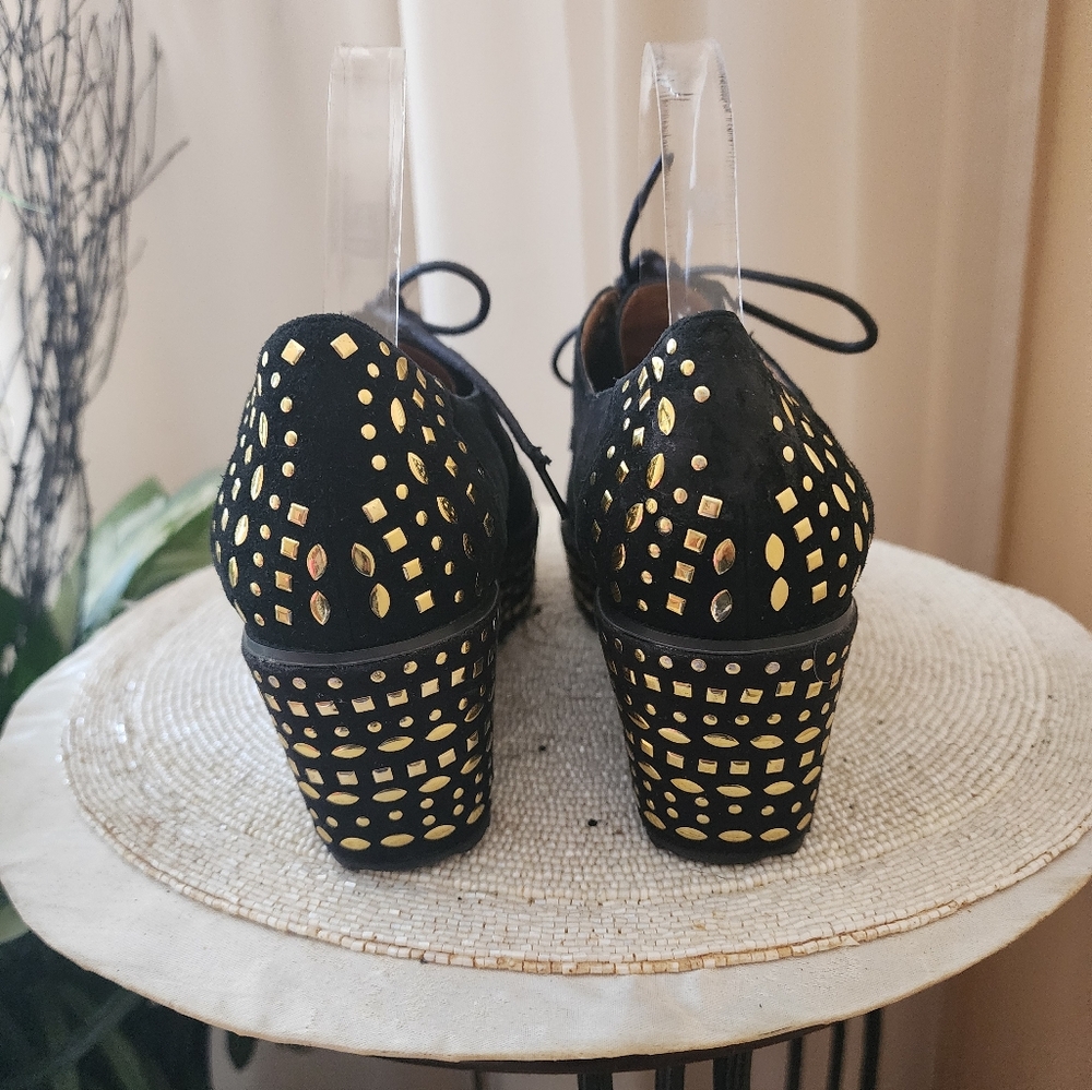 Shellys London Women's Black Suede Platform Oxfort Size 41 US9.5 - Picture 3 of 7
